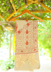 Pashmina Kashmiri Work Shawl D - 02 - Mustard