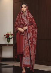 Winter - Meemsey - Noor Jahan - Makhmal 25 - Jacquard Shawl - D#01 - Maroon