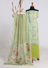 Lawn - Rubaaiyat - Chikankari 26 - Silk Dupatta - D#01 - M Green