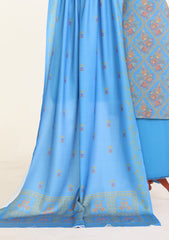 Winter - Rubaaiyat - D Prints - Marina 26 - Wool Shawl - RPM#04 - R Blue