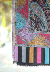 Pashmina Jamawar Shawl D - 47 - Black