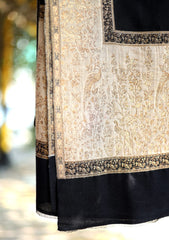 Pashmina Kaani Zari Shawl D - 23 - Black