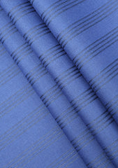 Scabal Super Fine 140's Broad Stripe Wool Suiting - Royal Blue