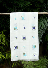 Needle Work Wool Shawl D - 83 - Off White