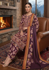 Winter - Riwaj - Printed Marina - 3 Pcs - Wool Shawl 25 - D#52