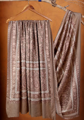 Pashmina Ari Work Jaaldar Shawl D#07 - M Grey