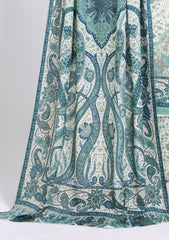 Winter - Riwaj - Printed Pashmina - 3 Pcs Suit - D#05 - Off White