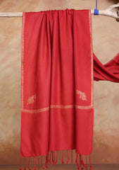 Pashmina Kashmiri Border Scarf D#19 - Maroon