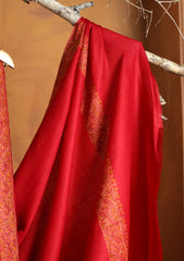 Pashmina Kashmiri Border Shawl D#124 - Red