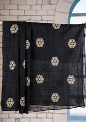 Embroidered Lawn Summer Shawl D#36 - Black