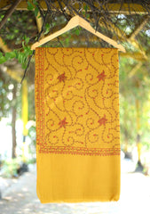 Pashmina Kashmiri Jaaldar Shawl D - 31 - Mehindi