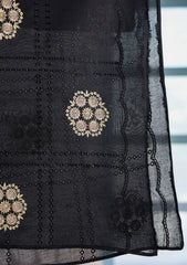 Embroidered Lawn Summer Shawl D#36 - Black