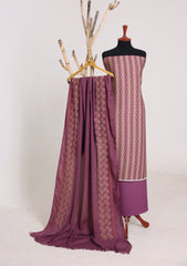 Winter - Riwaj - Printed Cotray Suit - Wool Shawl - D#13 - Purple