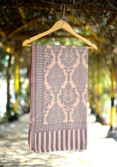 Pashmina Kaani Work Shawl D - 09 - Peach