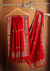 Pashmina Kashmiri Needle Work Shawl D#06 - Red