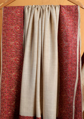 Pashmina Embroidered Border Shawl D#224 - Skin