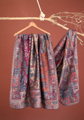 Pashmina Zari Jamawar Shawl D - 25 - Blue