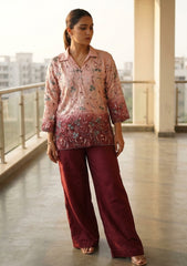 Formals - Riwaj - Imported Silk - 2 Pcs Suit - D#01 - P Maroon