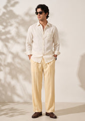 Scabal Super 100's Brussels Suiting Wool Fabric - Yellow