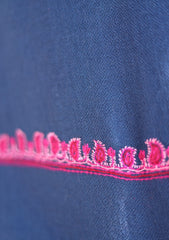 Pashmina Wool Needle Work Shawl D - 03 - N Blue