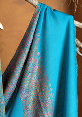 Pashmina Kashmiri Border Shawl D#129 - Ferozi