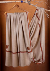 Pashmina Embroidered Border Shawl D#01 - Skin