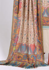 Winter - Riwaj - Printed Pashmina - 3 Pcs Suit - D#06 - L Peach