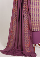 Winter - Riwaj - Printed Cotray Suit - Wool Shawl - D#13 - Purple