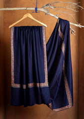 Pashmina Kashmiri Border Shawl D#130 - N Blue