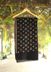 Pashmina Jamawar Shawl D - 58 - Black