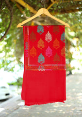 Pashmina Embroidered Shawl D - 180 - Red