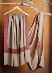 Pashmina Kashmiri Border Shawl D#121 - Brown