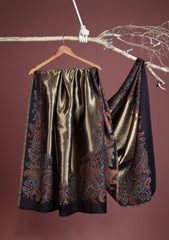 Pashmina Zari Jamawar Shawl D - 05 - Black