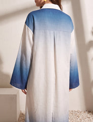 Pret - Moven - Long Omre Tunic Dress - Blue & Off White