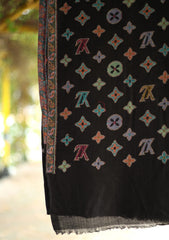 Pashmina Jamawar Shawl D - 58 - Black