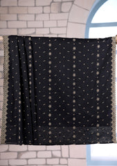 Embroidered Lawn Summer Shawl D#66 - Black