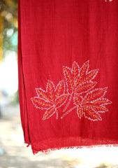 Pashmina Wool Needle Work Shawl D - 33 - Maroon