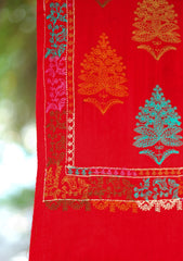 Pashmina Embroidered Shawl D - 180 - Red