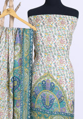 Winter - Riwaj - Printed Pashmina - 3 Pcs Suit - D#04 - Off White