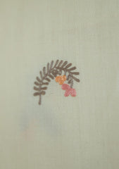 Pashmina Ari Work Jaaldar Shawl D - 02 - Cream