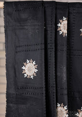 Embroidered Lawn Summer Shawl D#63 - Black