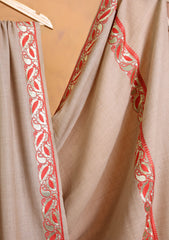 Pashmina Embroidered Border Shawl D#272 - Skin