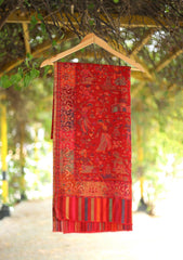 Pashmina Jamawar Shawl D - 40 - Maroon
