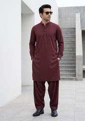Elite Men Canybo Antistatic Finish Plain Wash & Wear Fabric - Maroon