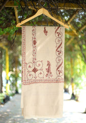 Pashmina Kashmiri Jaaldar Shawl D - 40 - Skin