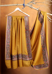 Pashmina Embroidered Border Shawl D#232 - Mustard