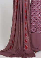 Winter - Riwaj - Printed Cotray Suit - Wool Shawl - D#10 - DT Pink