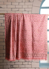 Karandi Embroidered Shawl D#14 - Pink