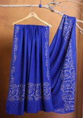 Pashmina Needle Work Jaaldar Shawl D#08 - R Blue