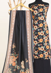 Winter - Rubaaiyat - D Prints - Marina 26 - Wool Shawl - RPM#11 - Black